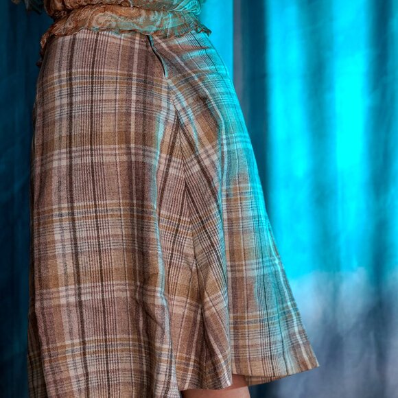 Vintage 70's Plaid Aline Skirt From Jr.Things - Picture 6 of 10
